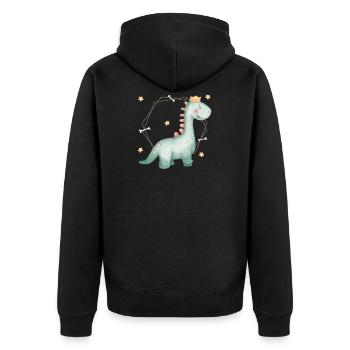 Sweet Long Neck Baby - Unisex Premium Organic Zip Hoodie - black - Back - Nico (187cm)