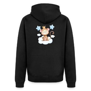 Singe doux bébé - Veste à capuche bio Premium Unisexe - noir - Dos - Nico (187cm)