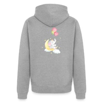 Süßes Elefanten Baby - Unisex Premium Bio Zip Hoodie - Grau meliert - Hinten - Nico (187cm)