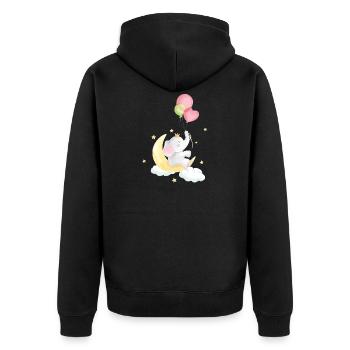 Doux éléphant bébé - Veste à capuche bio Premium Unisexe - noir - Dos - Nico (187cm)