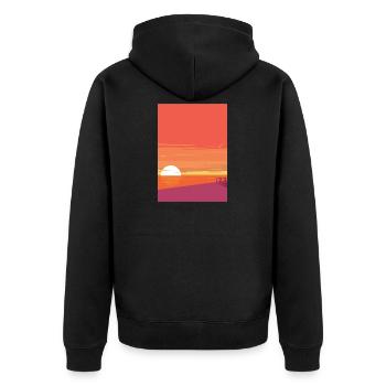 Coucher de soleil à la mer - Veste à capuche bio Premium Unisexe - noir - Dos - Nico (187cm)
