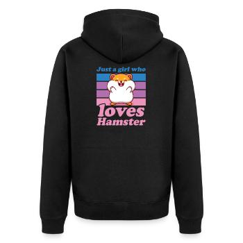 Hamster Field Hamster Gold Hamster Mom Gift - Unisex Premium Organic Zip Hoodie - black - Back - Nico (187cm)