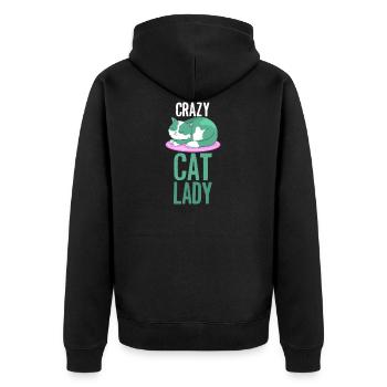 Chat Fou chats Dame femme - Veste à capuche bio Premium Unisexe - noir - Dos - Nico (187cm)