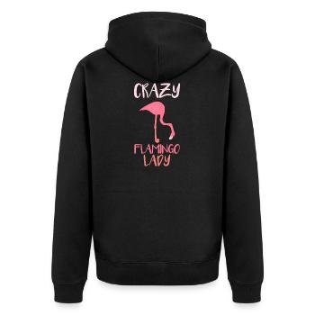 Flamingo Rose Rouge Animal - Veste à capuche bio Premium Unisexe - noir - Dos - Nico (187cm)