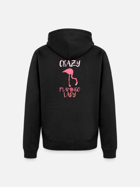 Flamingo Pink Rot Tier - Unisex Premium Bio Zip Hoodie - Schwarz