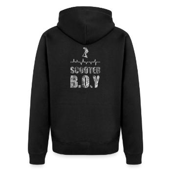 Stunt Scooter - Unisex Premium Bio Zip Hoodie - Schwarz - Hinten - Nico (187cm)