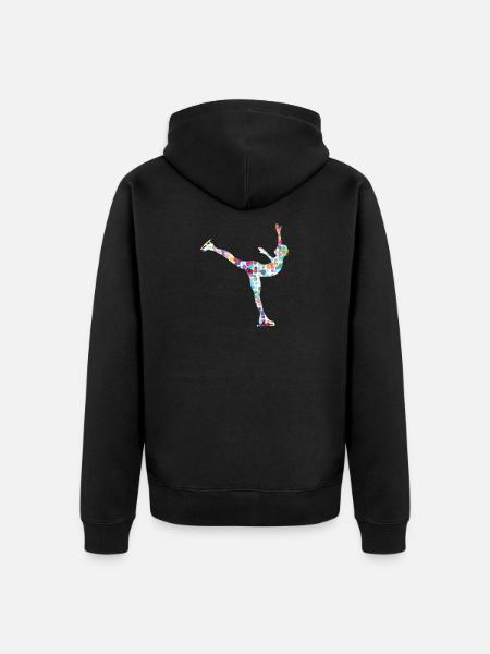 Eiskunstlauf-Geschenk Eislaufschuh - Unisex Premium Bio Zip Hoodie - Schwarz