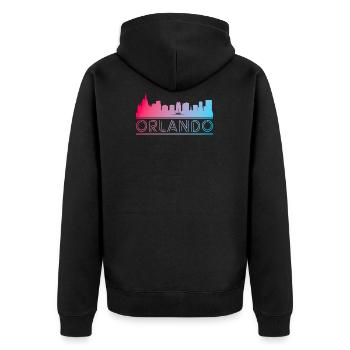Orlando Stadt Reisen - Unisex Premium Bio Zip Hoodie - Schwarz - Hinten - Nico (187cm)