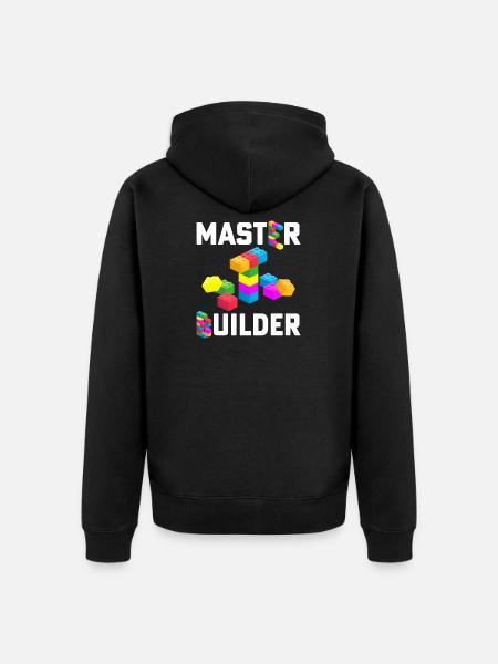 Kids Cool Master Builder Block Building voor papa - Premium økologisk unisex-hættejakke - sort