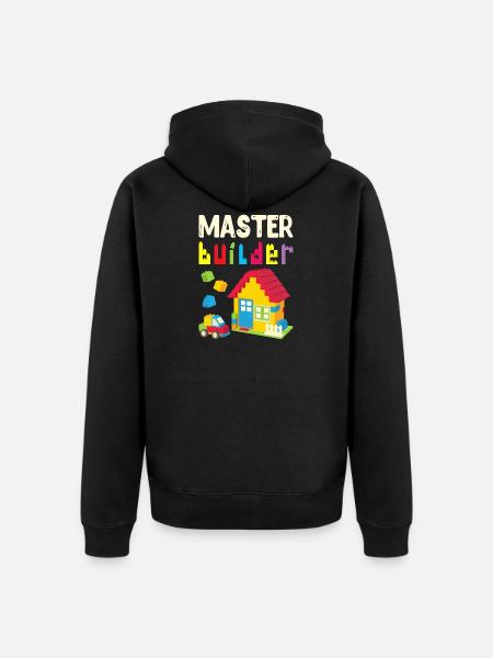 Cool Master Builder Grappige bouwstenen Cadeau Papa - Premium økologisk unisex-hættejakke - sort