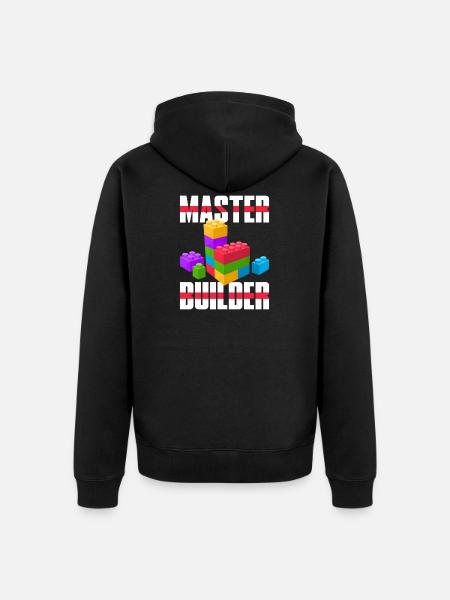 Master Builder Shirt | Cute Master Block Builder - Unisex Premium Organic Zip Hoodie - black