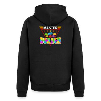 For Block Builder Dad Master Builder - Unisex Premium Organic Zip Hoodie - black - Back - Nico (187cm)