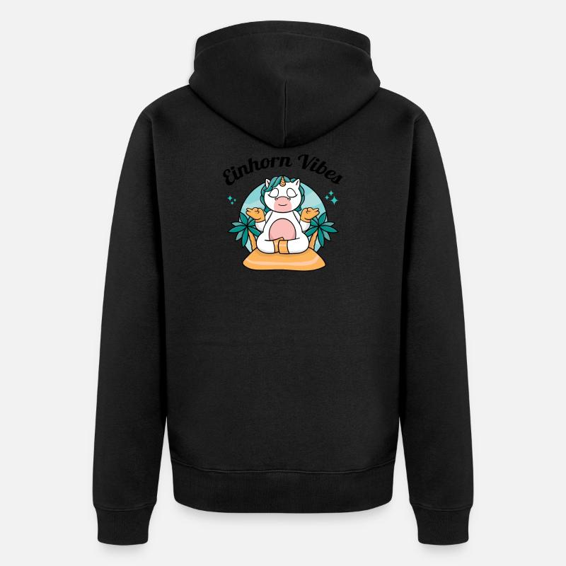 Team Einhorn - Unisex Premium Bio Zip Hoodie - Schwarz