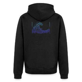 Nur Wellen - Unisex Premium Bio Zip Hoodie - Schwarz - Hinten - Nico (187cm)