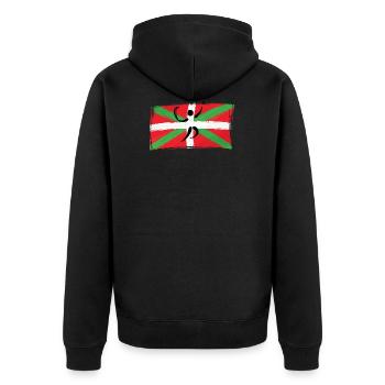 Basque flag pelota -france Basque country basquais - Unisex Premium Organic Zip Hoodie - black - Back - Nico (187cm)