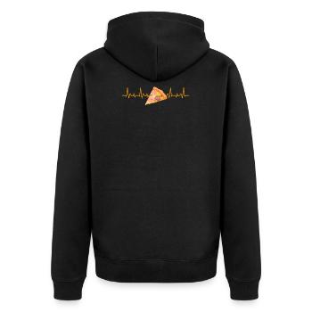 Pizza Rythme cardiaque coeur ligne de pizza - Veste à capuche bio Premium Unisexe - noir - Dos - Nico (187cm)