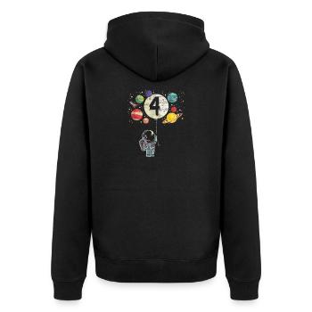 4ème anniversaire Happy Birthday Enfant astronaute - Veste à capuche bio Premium Unisexe - noir - Dos - Nico (187cm)