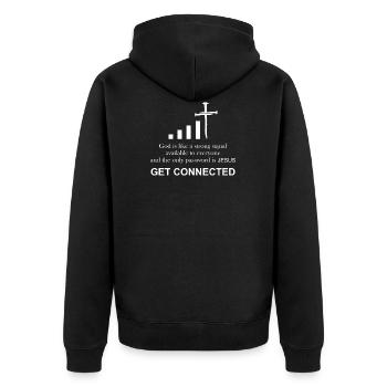 | Catholic priest Funny gift | - Unisex Premium Organic Zip Hoodie - black - Back - Nico (187cm)