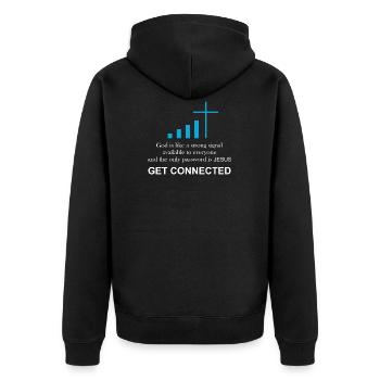 | Catholic priest Funny gift | - Unisex Premium Organic Zip Hoodie - black - Back - Nico (187cm)