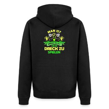 Gärtner, Hobbygärtner Geschenk, Garten Motiv - Unisex Premium Bio Zip Hoodie - Schwarz - Hinten - Nico (187cm)