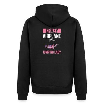 Skydiving Design for a Skydiving Woman - Unisex Premium Organic Zip Hoodie - black - Back - Nico (187cm)