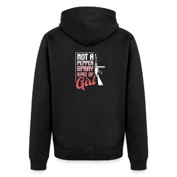 Not A Pepper Spray Kind Of Girl Pro Gun - Veste à capuche bio Premium Unisexe - noir - Dos - Nico (187cm)