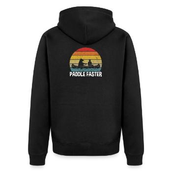Canoe paddle faster - Unisex Premium Organic Zip Hoodie - black - Back - Nico (187cm)