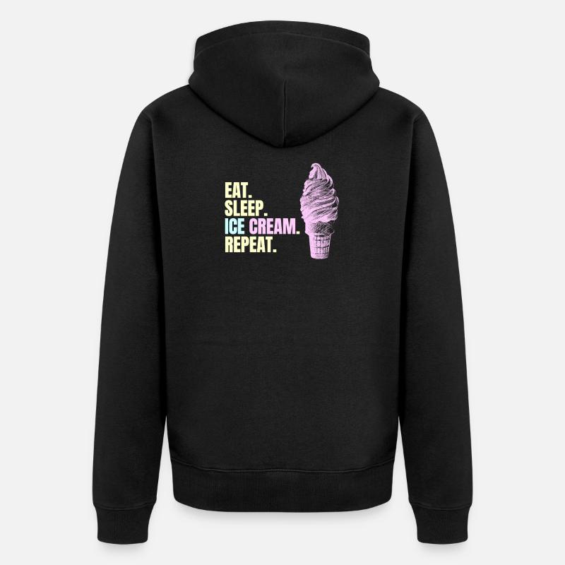 Ice Cream - Unisex Premium Bio Zip Hoodie - Schwarz