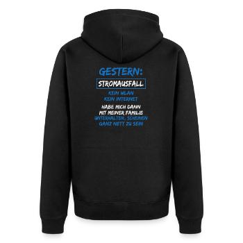 Lustiger Gamer Nerd Spruch Gaming Zocken Geschenk - Unisex Premium Bio Zip Hoodie - Schwarz - Hinten - Nico (187cm)
