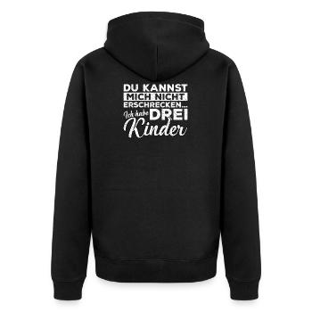 Papa - Unisex Premium Bio Zip Hoodie - Schwarz - Hinten - Nico (187cm)