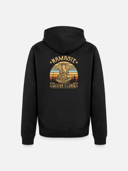 Namaste Yoga Mother - Unisex Premium Bio Zip Hoodie - Schwarz