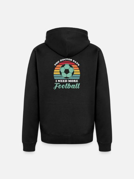 Fußball - Unisex Premium Bio Zip Hoodie - Schwarz
