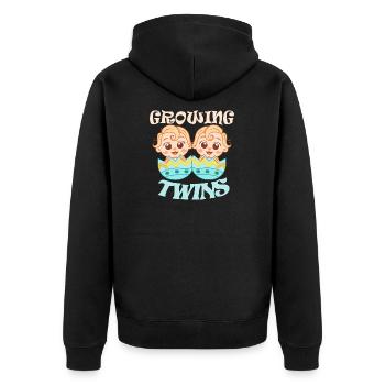 Jumeaux Enceinte maman Grandir Bébé Cadeau - Veste à capuche bio Premium Unisexe - noir - Dos - Nico (187cm)