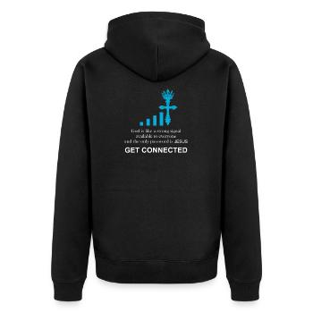 | Catholic priest Funny gift | - Unisex Premium Organic Zip Hoodie - black - Back - Nico (187cm)