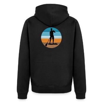 Standup Paddle sportif sur la rivière et la mer - Veste à capuche bio Premium Unisexe - noir - Dos - Nico (187cm)