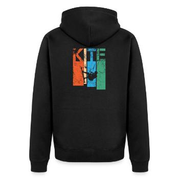 Kite, Kiteboarder Surfer - Unisex Premium Organic Zip Hoodie - black - Back - Nico (187cm)