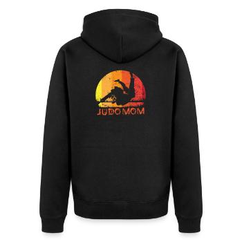 Judo Mom - Unisex Premium Organic Zip Hoodie - black - Back - Nico (187cm)