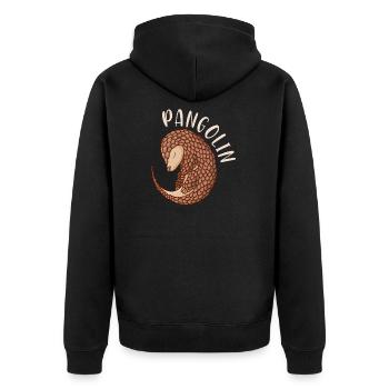 Pangolin Schuppentier Pangolins süßes Geschenk - Unisex Premium Bio Zip Hoodie - Schwarz - Hinten - Nico (187cm)