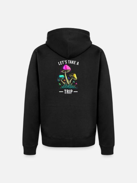 Mushroom Trip Magic Mushrooms - Unisex Premium Organic Zip Hoodie - black