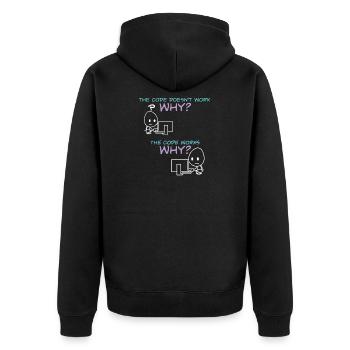 Programmer Code Works Why - Unisex Premium Organic Zip Hoodie - black - Back - Nico (187cm)