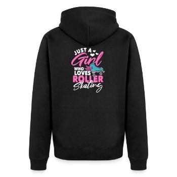 Roller Patinage, patin à roulettes, filles, enfants - Veste à capuche bio Premium Unisexe - noir - Dos - Nico (187cm)