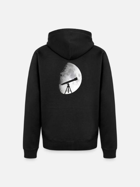 Telescope Space - Unisex Premium Organic Zip Hoodie - black