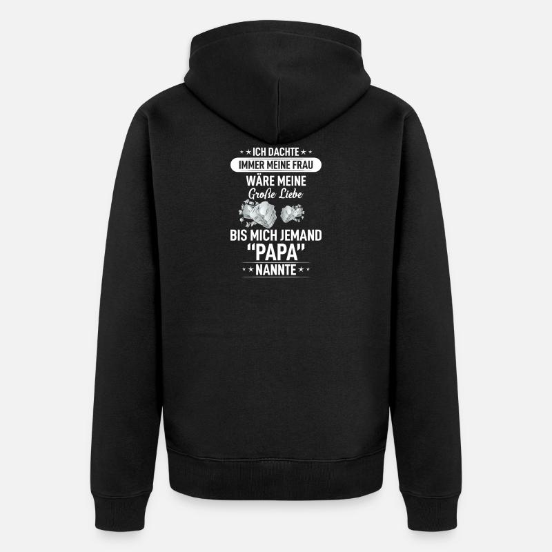 Papa - Unisex Premium Bio Zip Hoodie - Schwarz