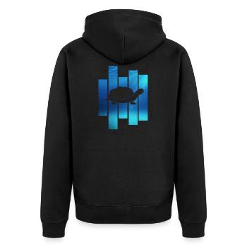 Turtle Turtle - Unisex Premium Organic Zip Hoodie - black - Back - Nico (187cm)