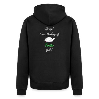 Turtle Turtle - Unisex Premium Organic Zip Hoodie - black - Back - Nico (187cm)