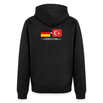 Turquie Allemagne Drapeau - Veste à capuche bio Premium Unisexe - noir - Dos - Nico (187cm)