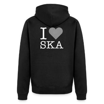 J’aime ska - ska musique garçon grossier - Veste à capuche bio Premium Unisexe - noir - Dos - Nico (187cm)