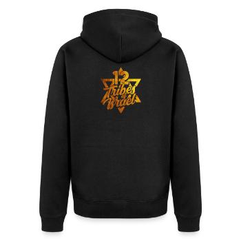 12 Twelve Tribes of Israel - Hebrew Design for an - Unisex Premium Organic Zip Hoodie - black - Back - Nico (187cm)