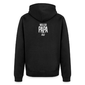 meilleur papa elu par ma fille - Veste à capuche bio Premium Unisexe - noir - Dos - Nico (187cm)