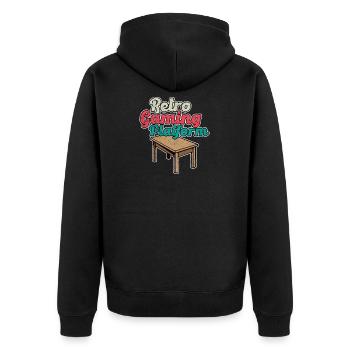 Retro Original Gaming For Board Game Lovers - Unisex Premium Organic Zip Hoodie - black - Back - Nico (187cm)